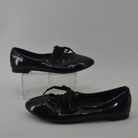 Women's US 9 Black Shiny Ballet Flat Whimsigoth Size 40 - Picture 2 of 14